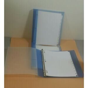 3 PK Flexible Presentation Binder, View Pocket, 1" Cap, Blue AVE17675 DIVIDERS